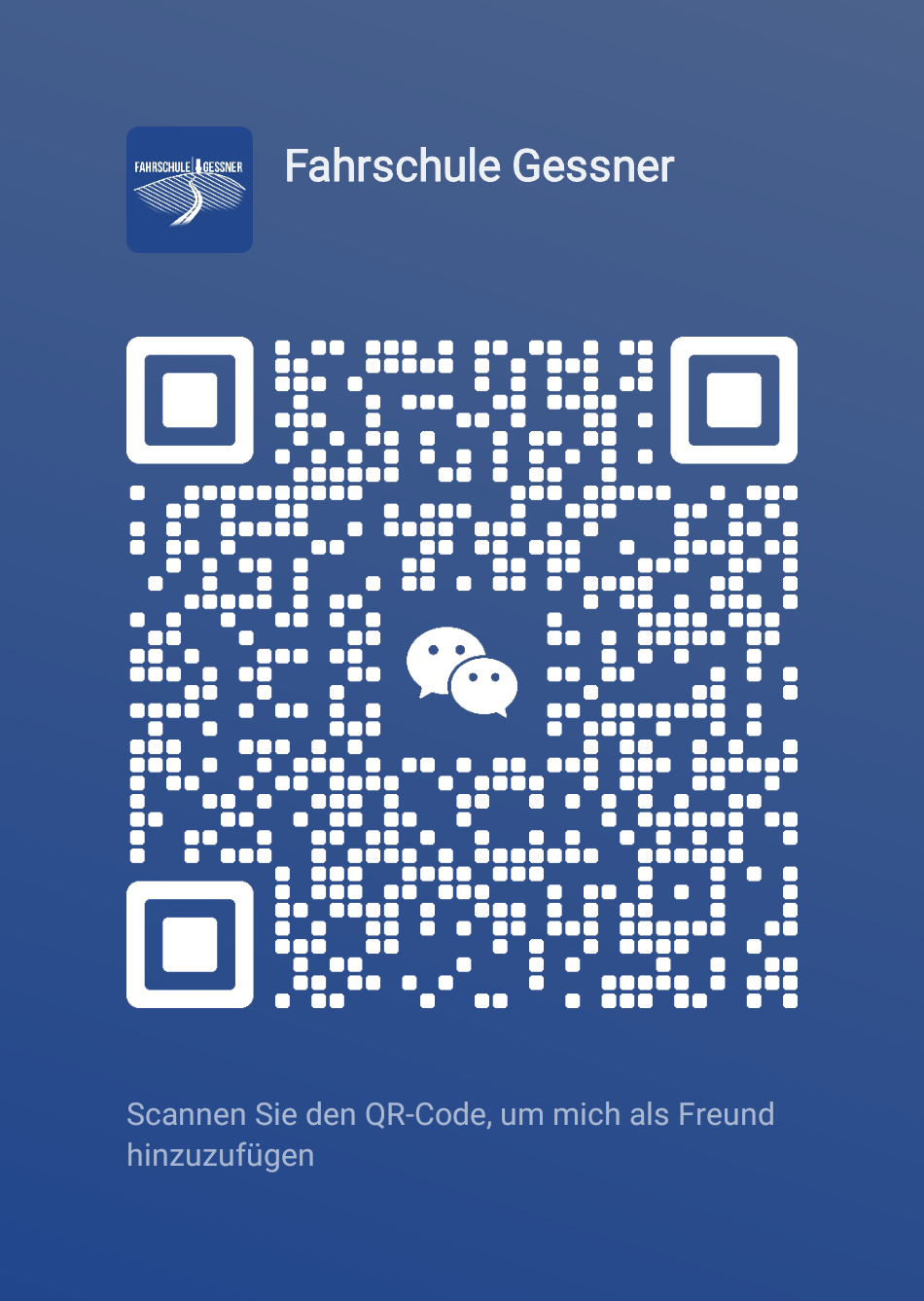 WeChat QR-Code Fahrschule Gessner
